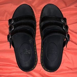 Dr. Martens Blaire Slide in Black Hydro Leather